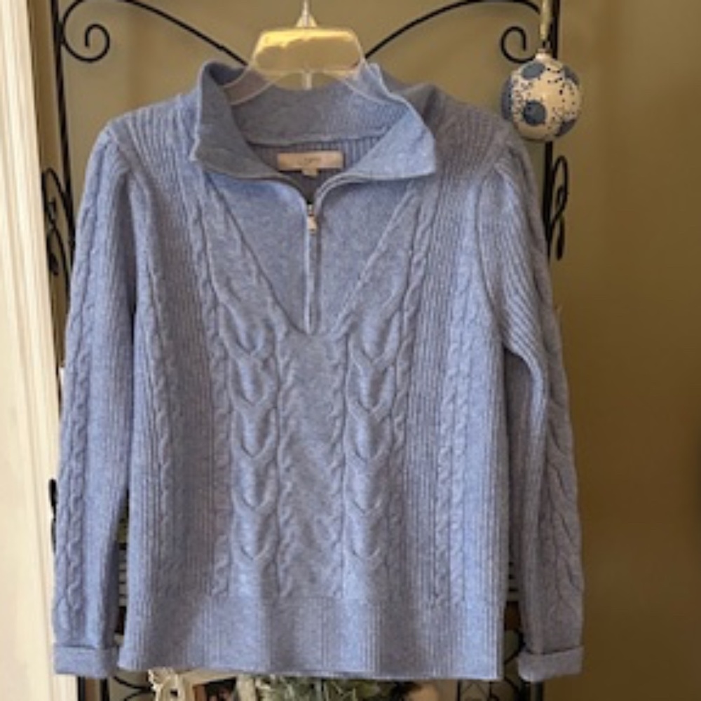 The Loft cable quarter zip sweater